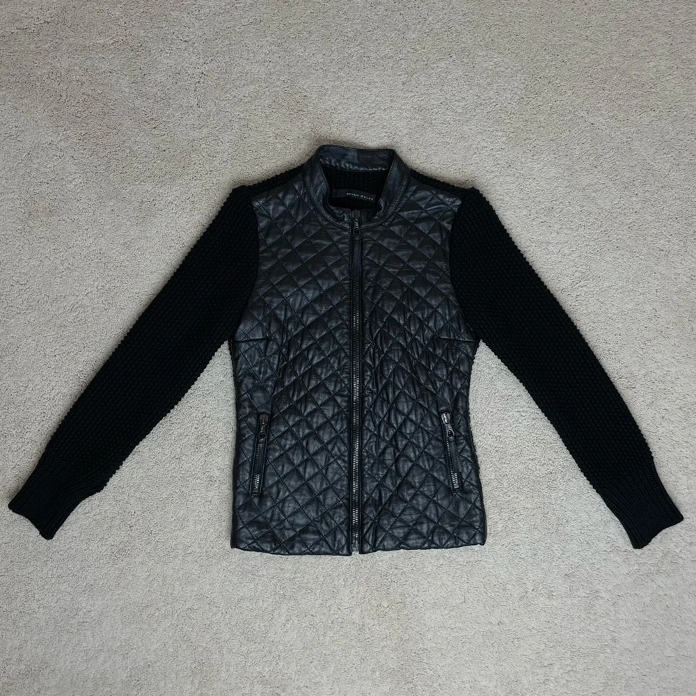 Brian Dales Quilted Genuine Leather and Knitted Jacket - Picture 13 of 17